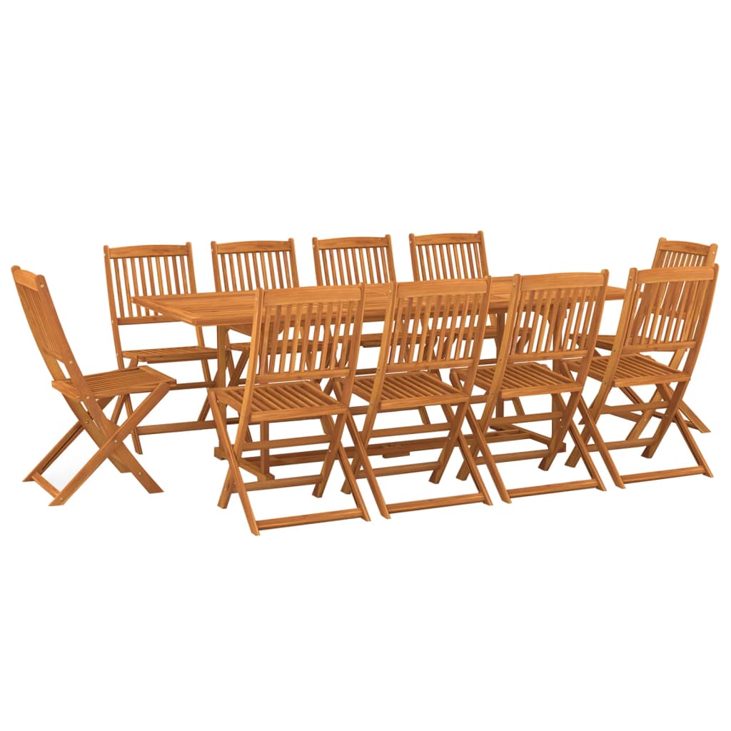 11 Piece Garden Dining Set Solid Acacia Wood