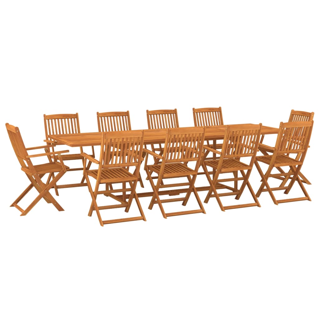 11 Piece Garden Dining Set Solid Acacia Wood