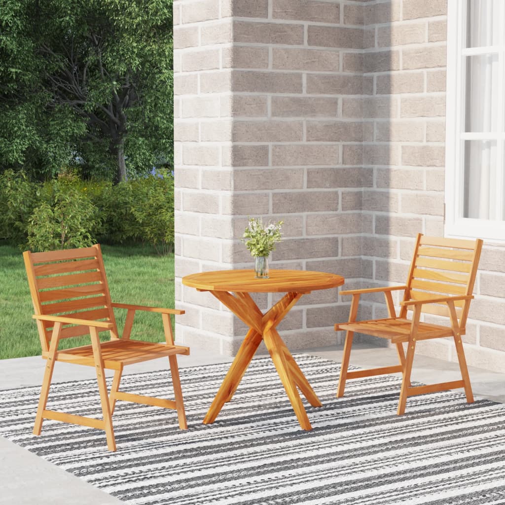 3 Piece Garden Dining Set Solid Wood Acacia