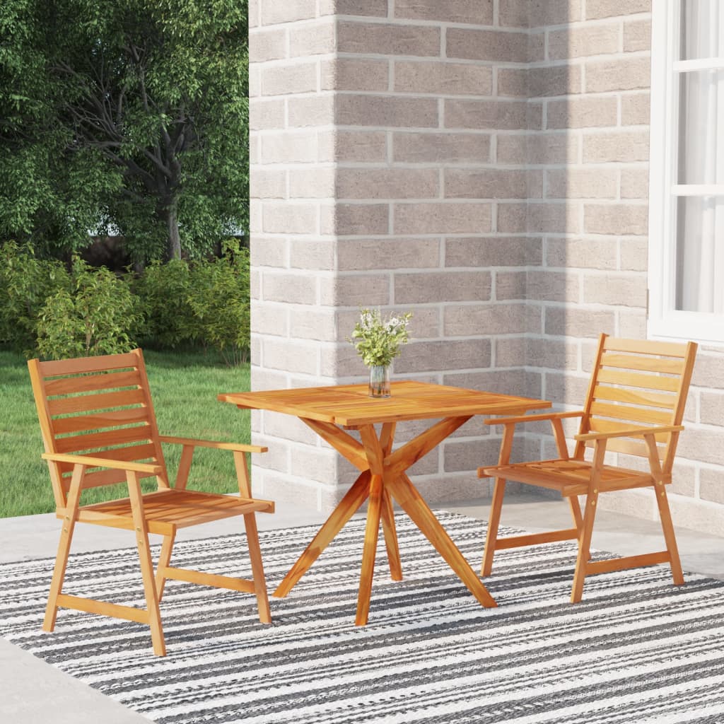 3 Piece Garden Dining Set Solid Wood Acacia