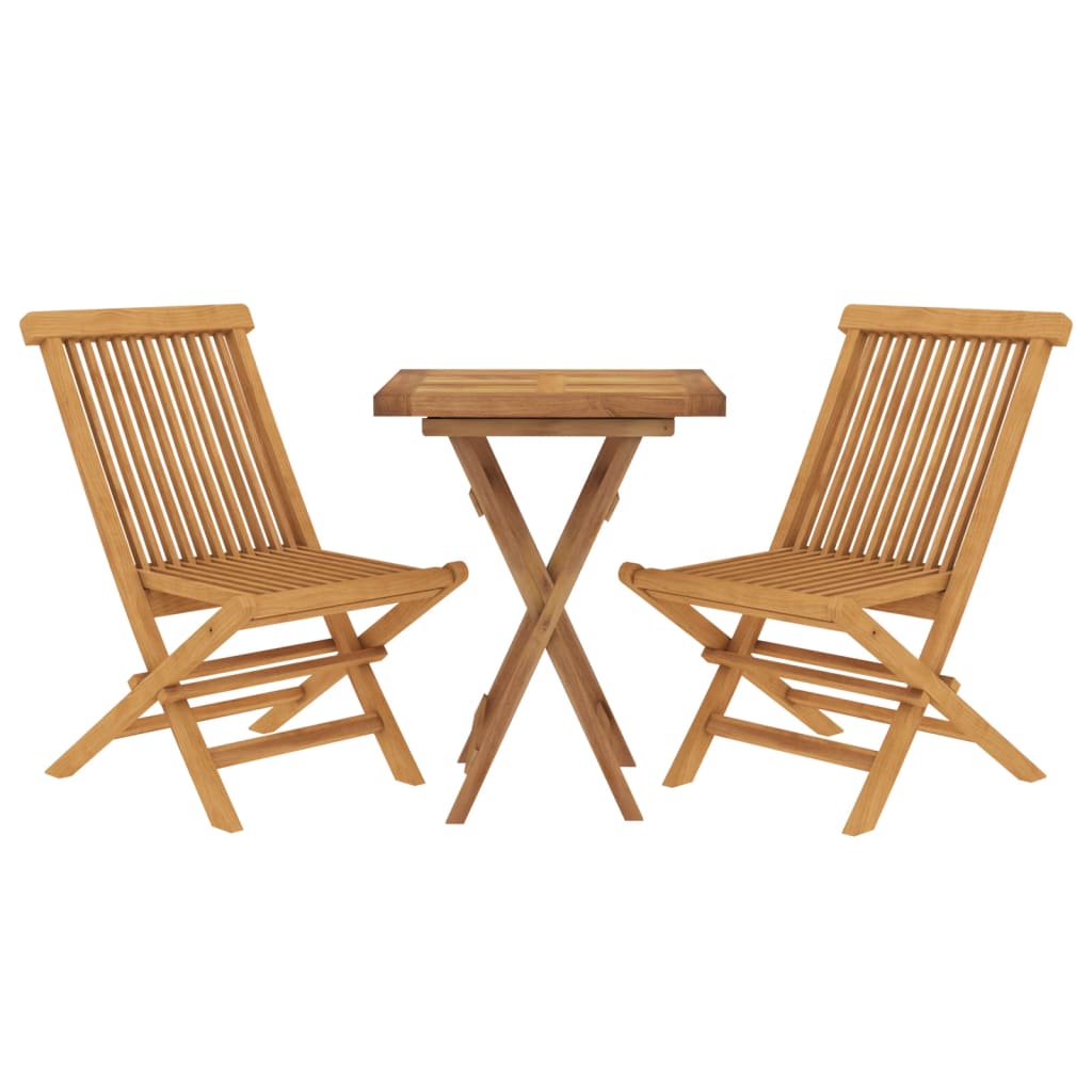 3 Piece Garden Dining Set Solid Wood Teak