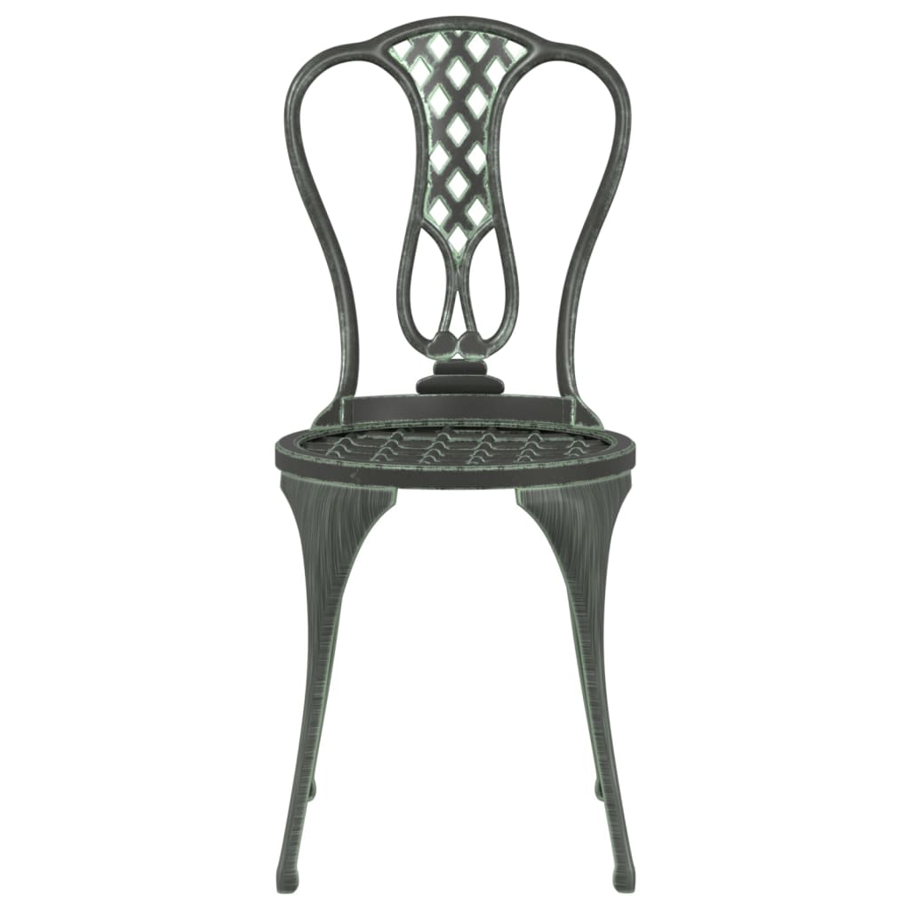 3 Piece Bistro Set Cast Aluminium Green