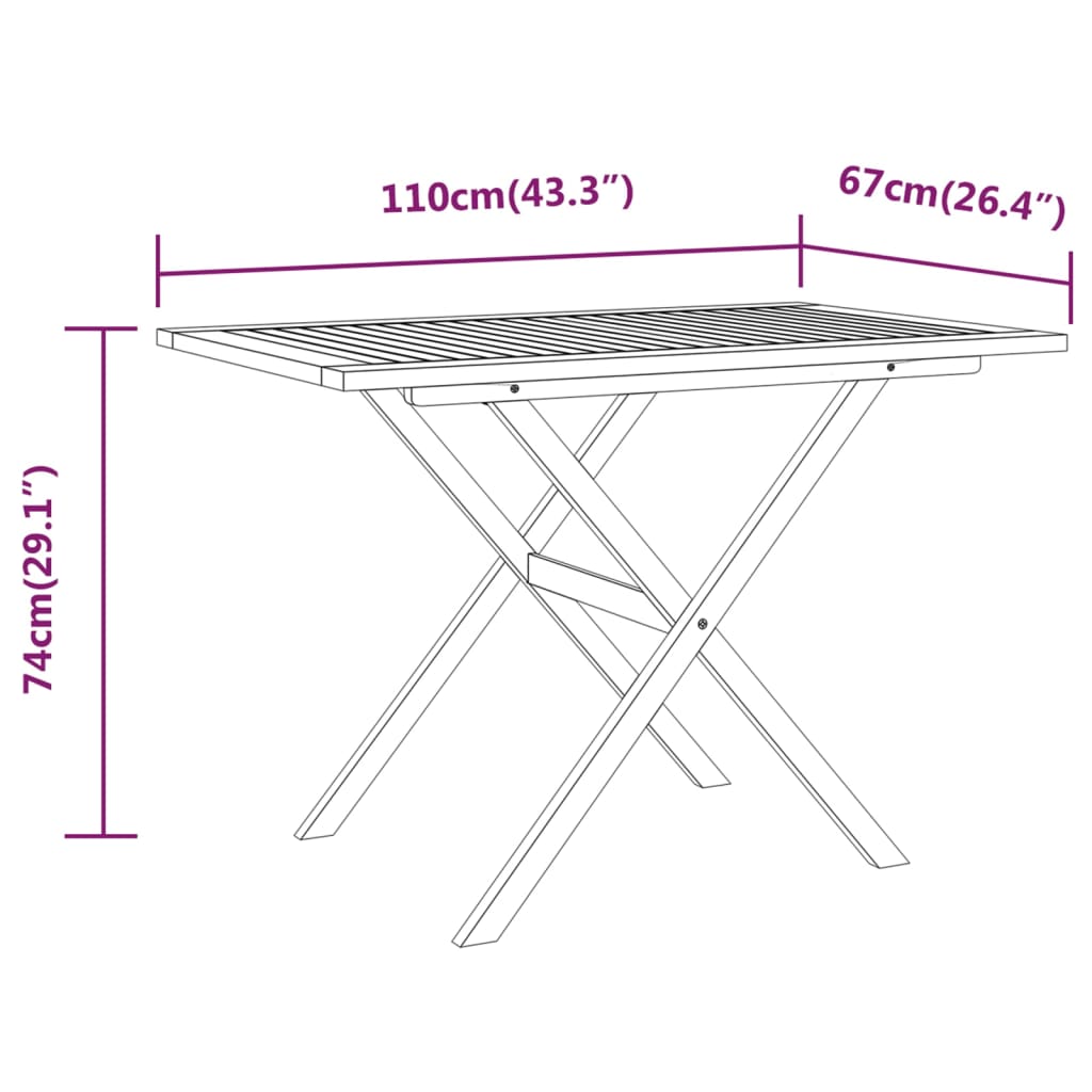 3 Piece Garden Dining Set with Cushions Brown