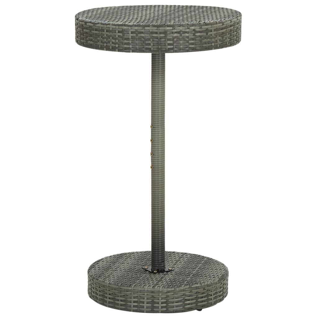 3 Piece Garden Bar Set with Cushions Poly Rattan Grey