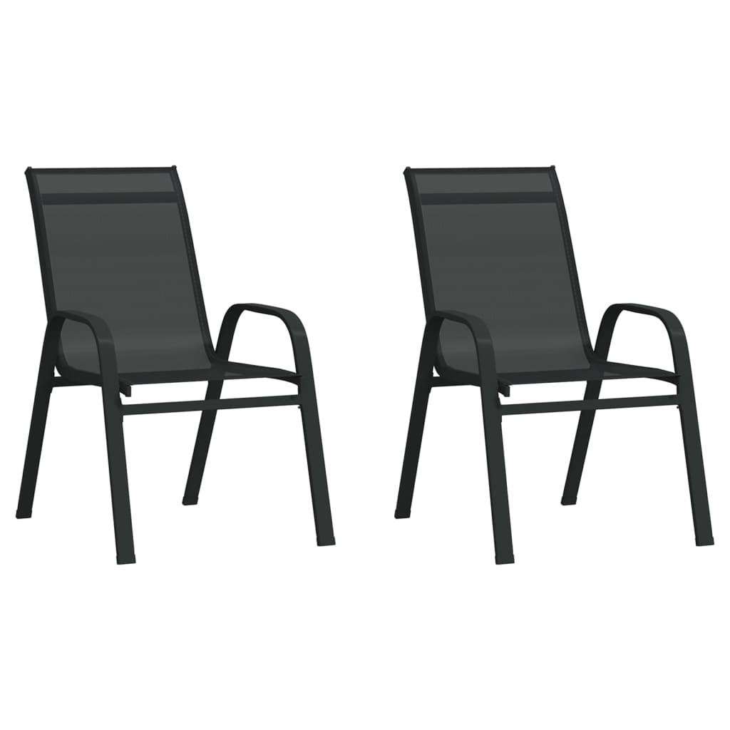 3 Piece Garden Bistro Set Black