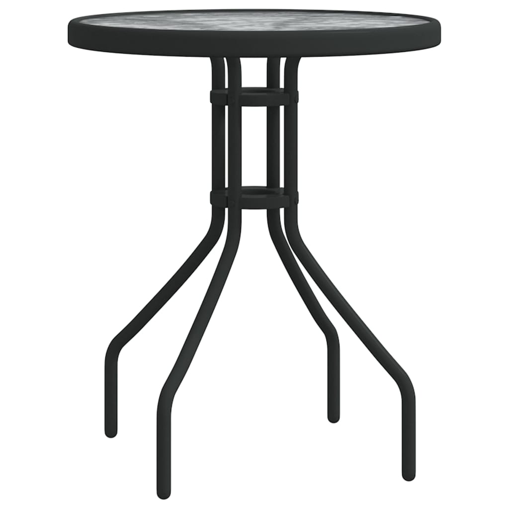 3 Piece Garden Bistro Set Black