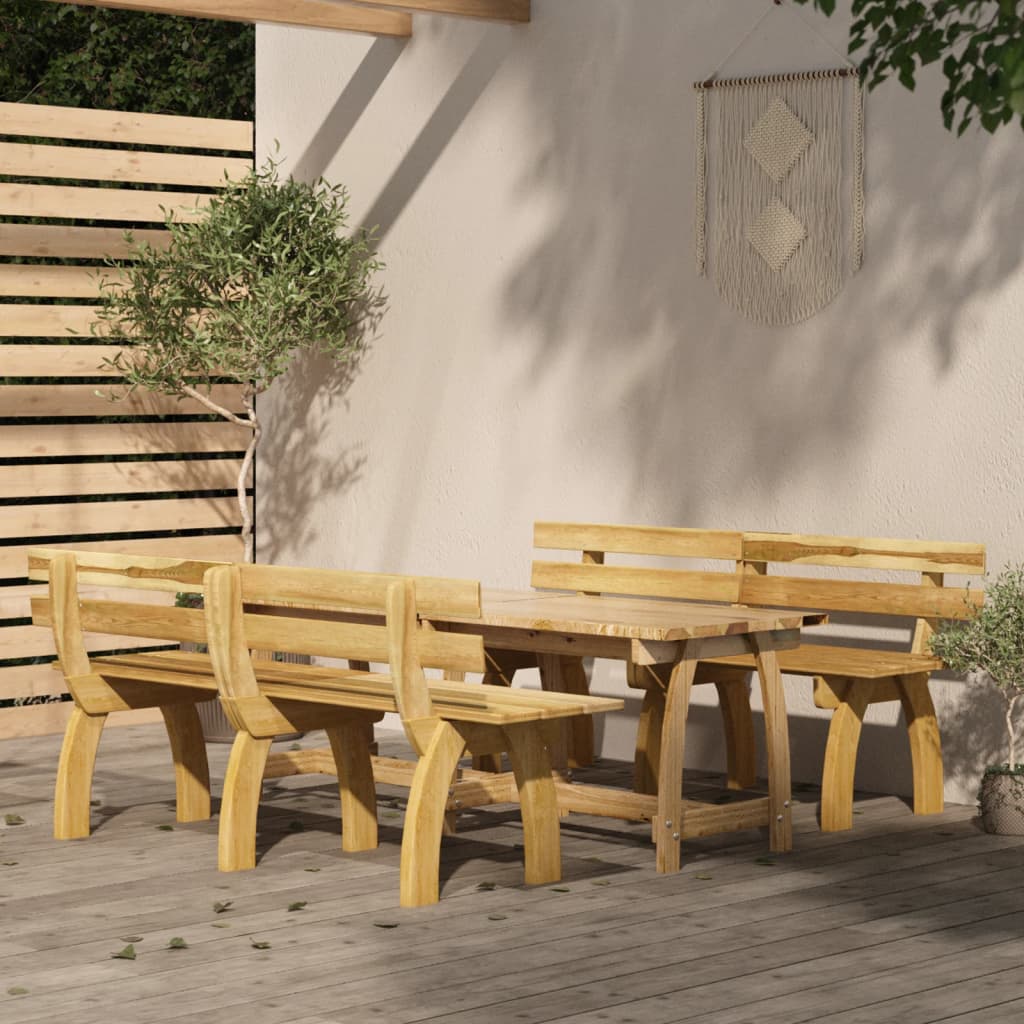 3 Piece Garden Dining Set Impregnated Pinewood