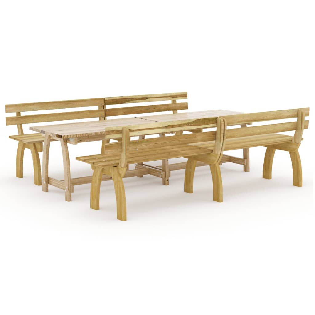 3 Piece Garden Dining Set Impregnated Pinewood