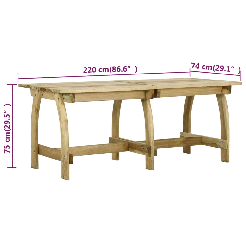 4 Piece Garden Dining Set Impregnated Pinewood