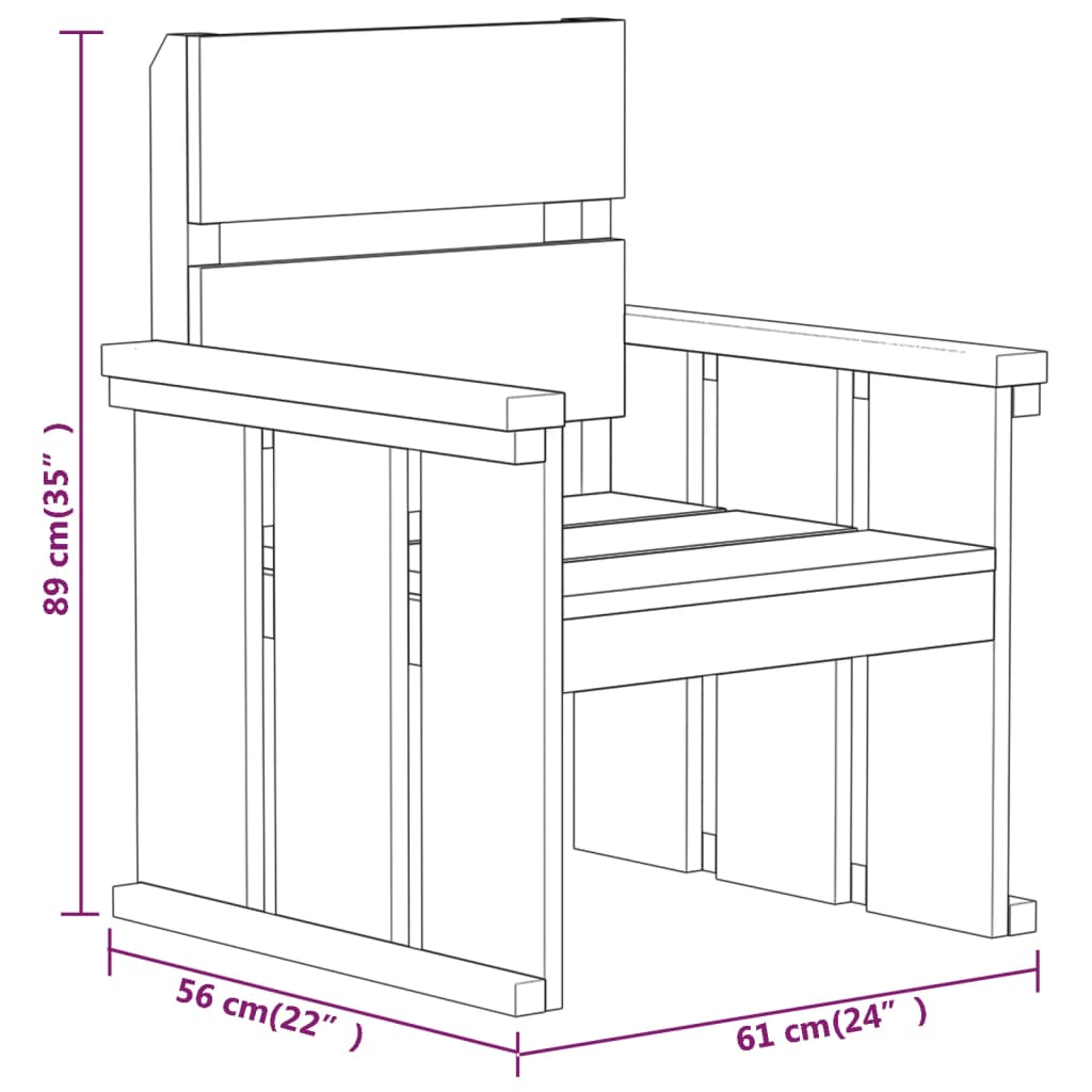 3 Piece Garden Dining Set Impregnated Pinewood