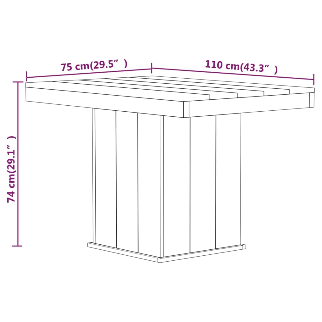 4 Piece Garden Dining Set Impregnated Pinewood