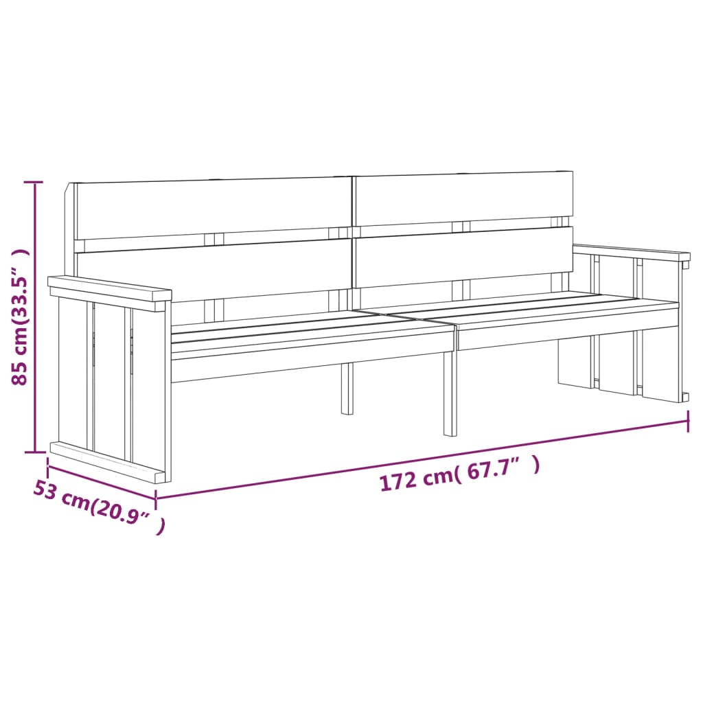 4 Piece Garden Dining Set Impregnated Solid Wood Pine