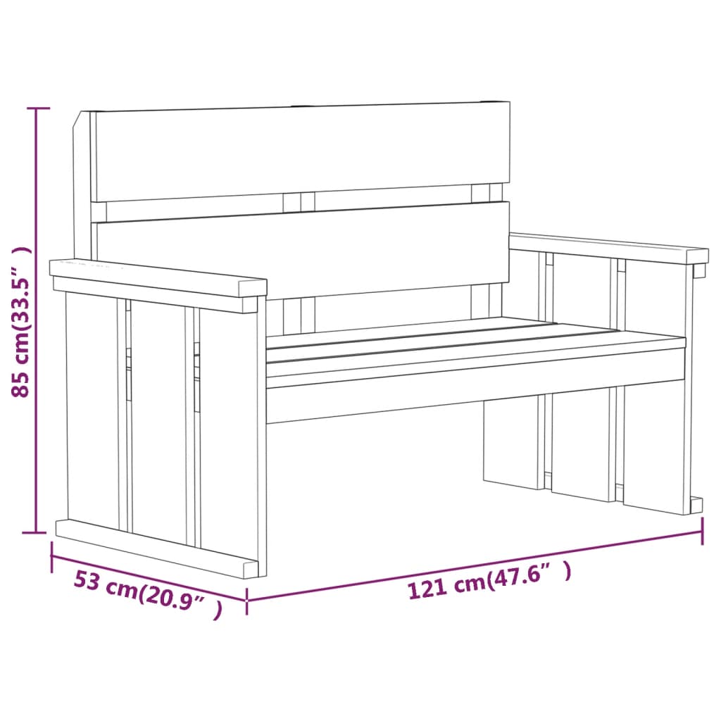 3 Piece Garden Dining Set Impregnated Pinewood