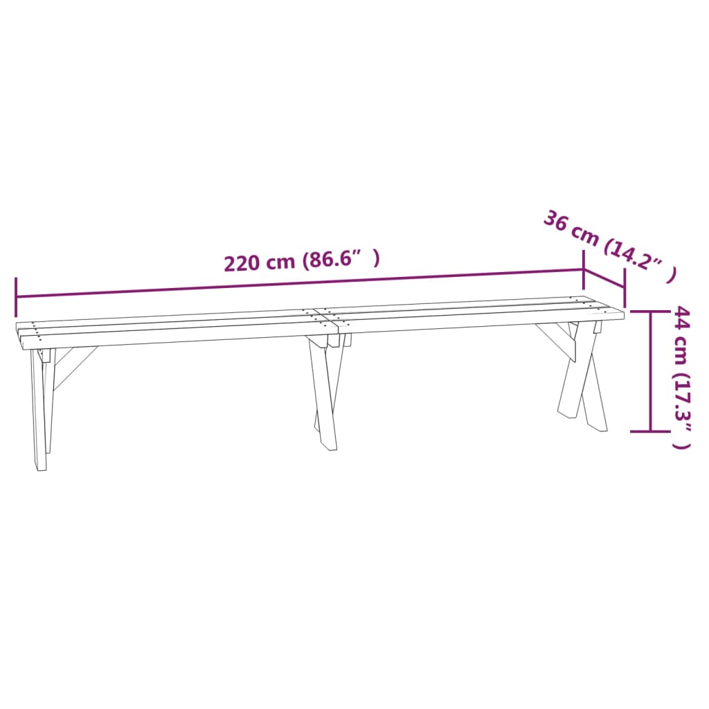 3 Piece Garden Dining Set Impregnated Pinewood