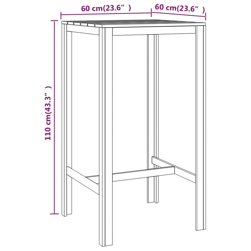 3 Piece Garden Bar Set Impregnated Pinewood