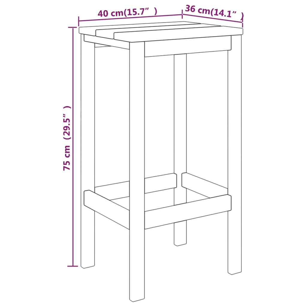 3 Piece Garden Bar Set Impregnated Pinewood