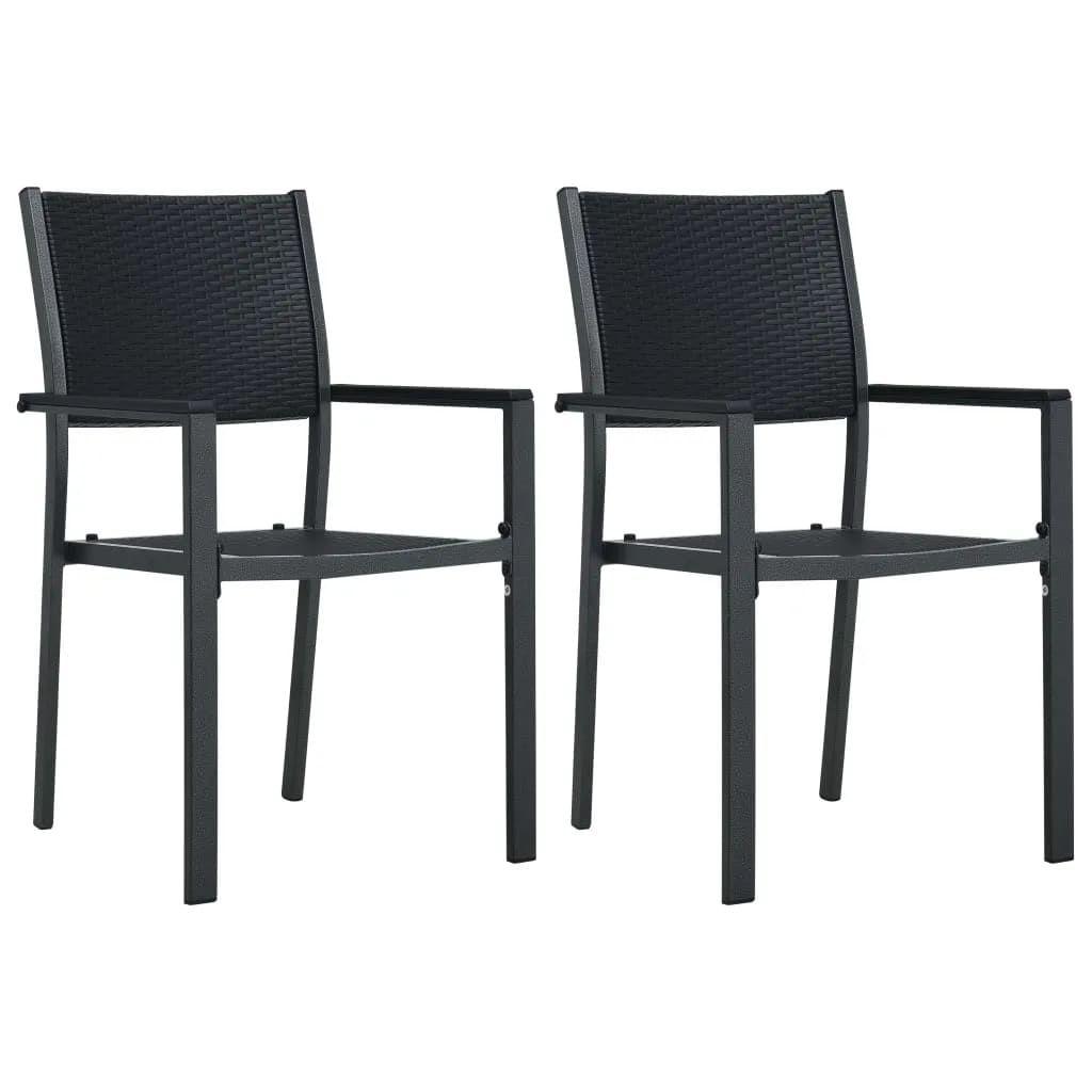 3 Piece Garden Dining Set Black