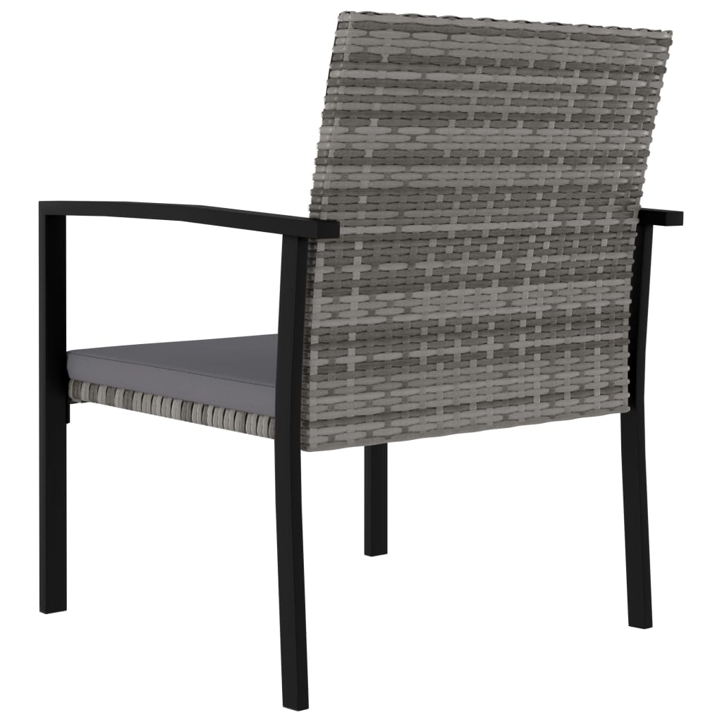 3 Piece Outdoor Dining Set Poly Rattan Grey