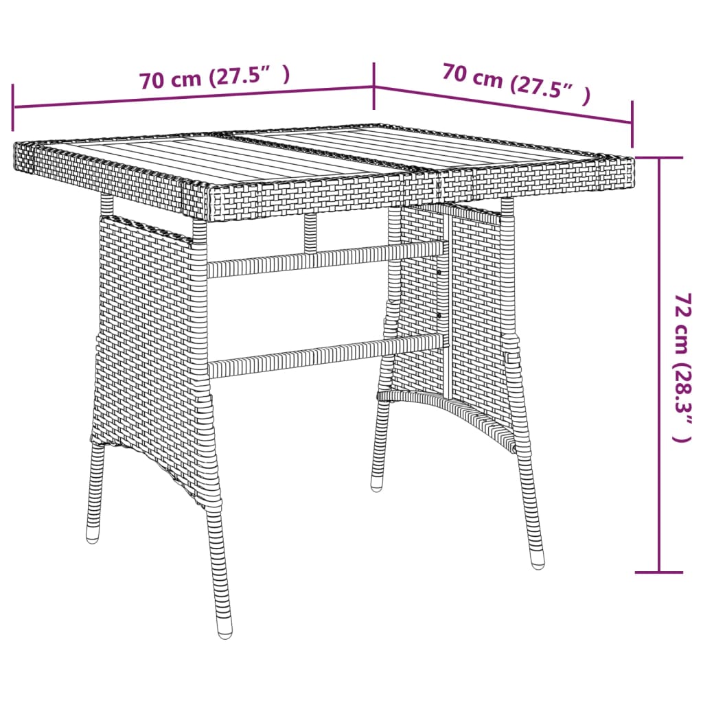 3 Piece Outdoor Dining Set Poly Rattan Black