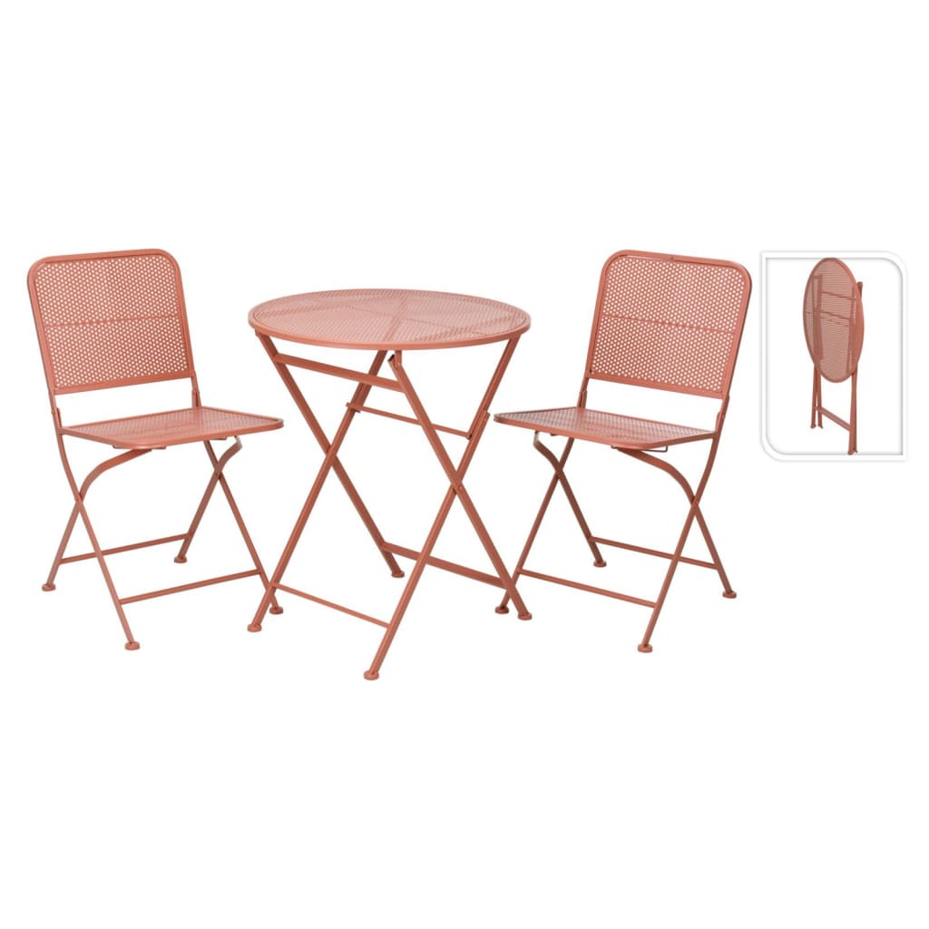 ProGarden 3 Piece Garden Bistro Set Steel Mauve-pink