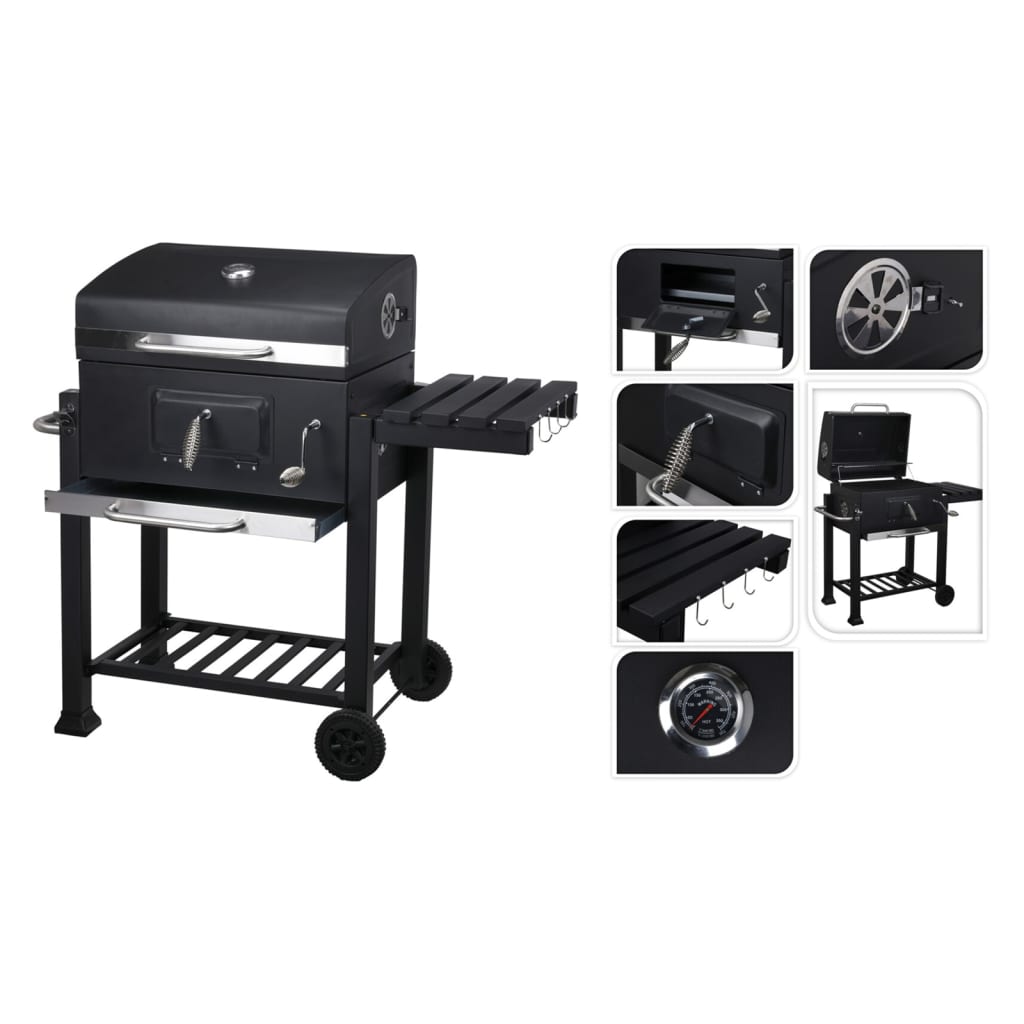 ProGarden Trolley Grill Medium Black