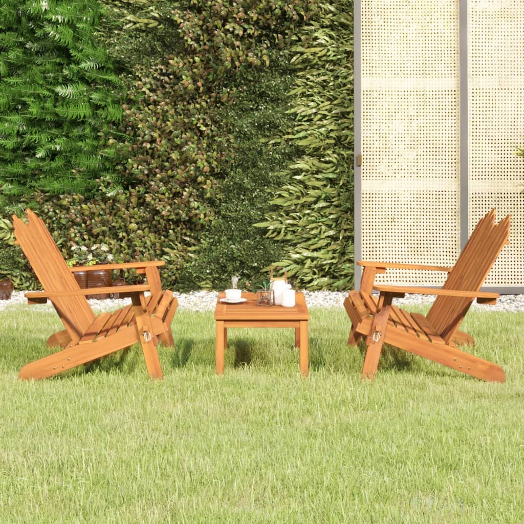 3 Piece Adirondack Garden Lounge Set Solid Wood Acacia