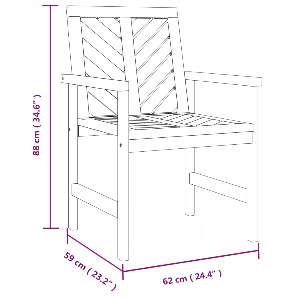 3 Piece Garden Lounge Set Solid Wood Acacia