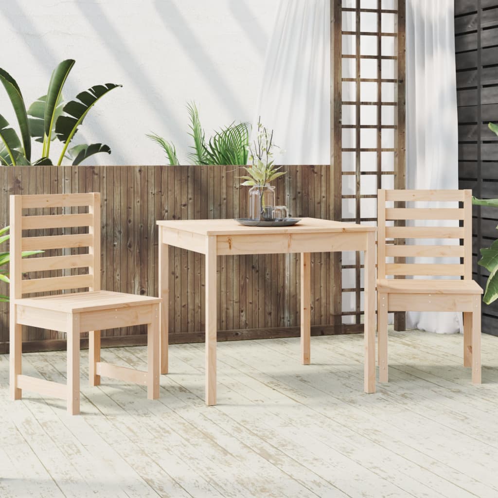 3 Piece Garden Bistro Set Solid Wood Pine