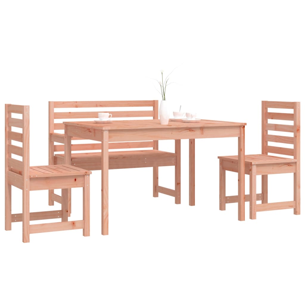 4 Piece Garden Dining Set Solid Wood Douglas