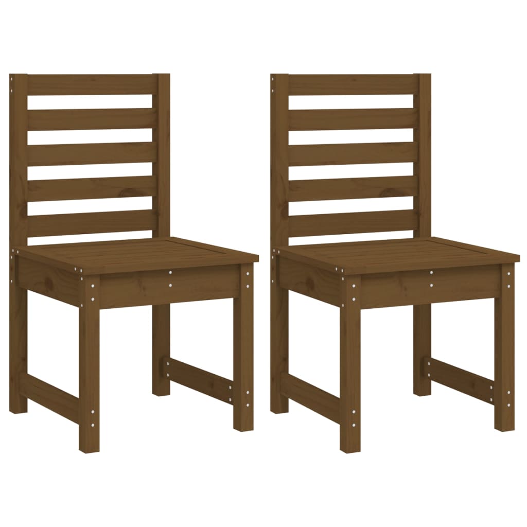 4 Piece Garden Dining Set Honey Brown Solid Wood Pine