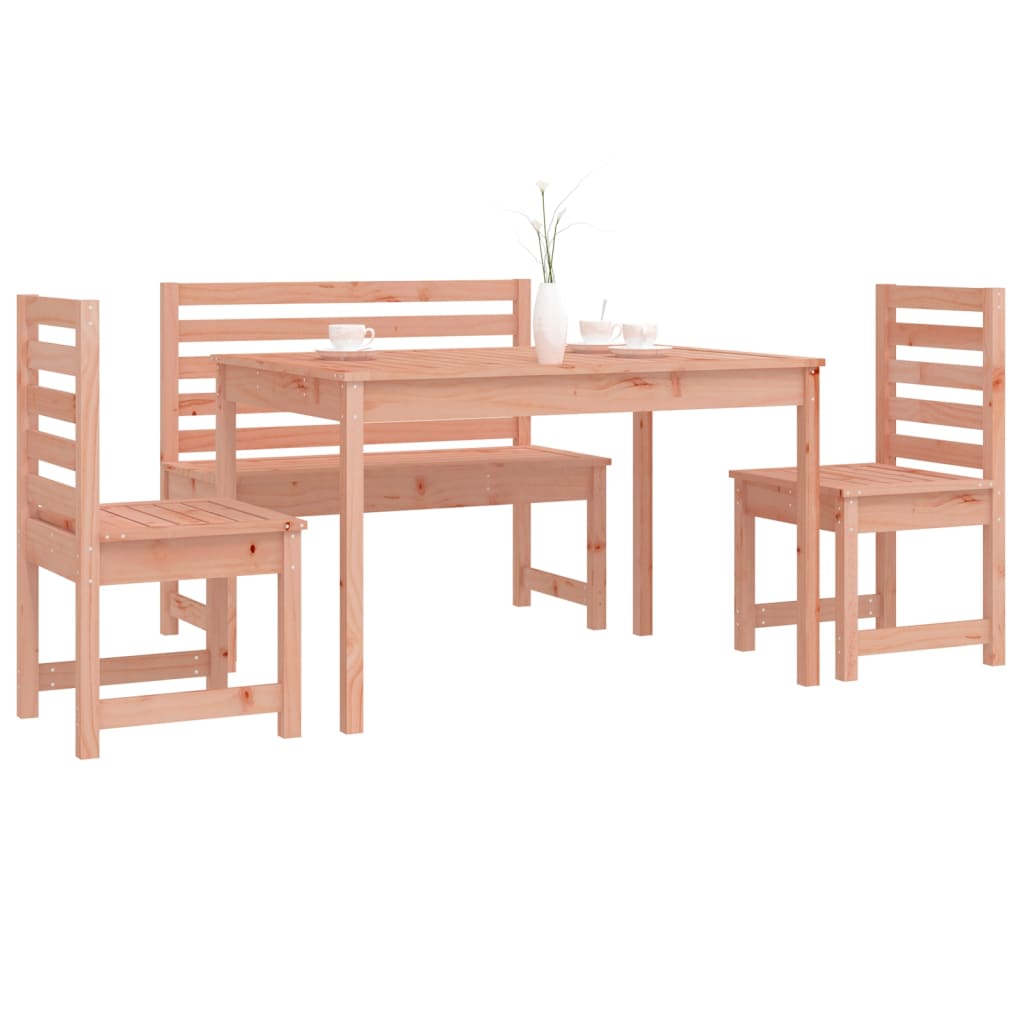 4 Piece Garden Dining Set Solid Wood Douglas