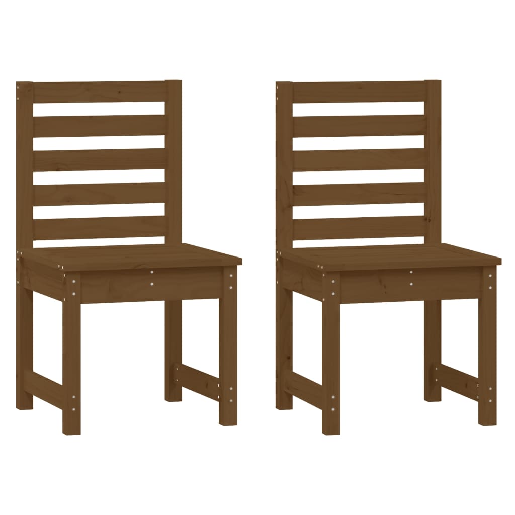 4 Piece Garden Dining Set Honey Brown Solid Wood Pine