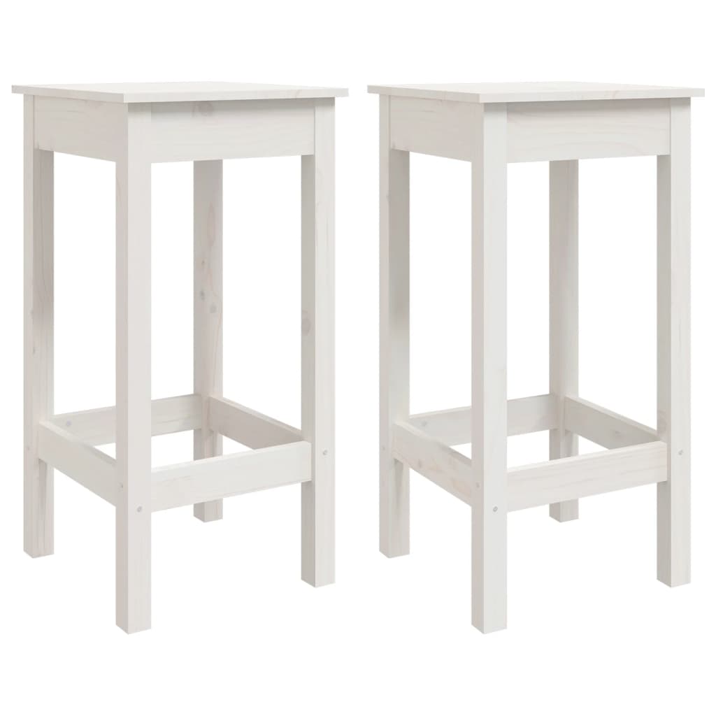 3 Piece Garden Bar Set White Solid Wood Pine