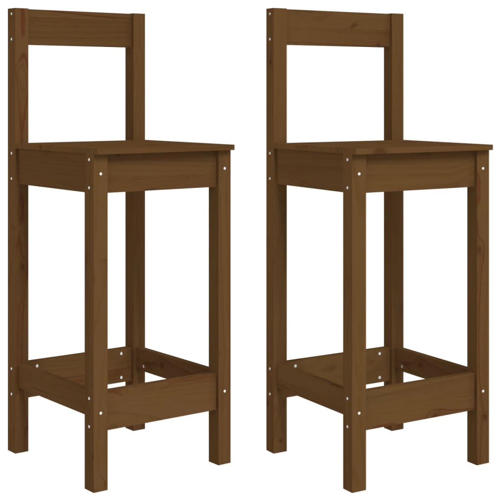 3 Piece Garden Bar Set Honey Brown Solid Wood Pine