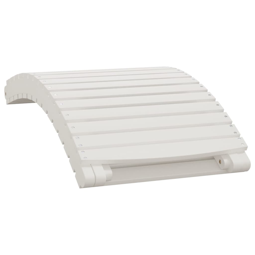 Sun Lounger with Table White Solid Wood Acacia