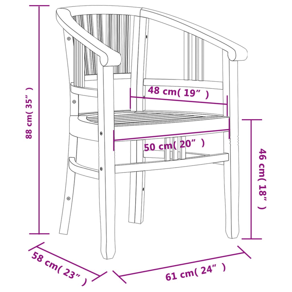 3 Piece Garden Dining Set Solid Wood Teak