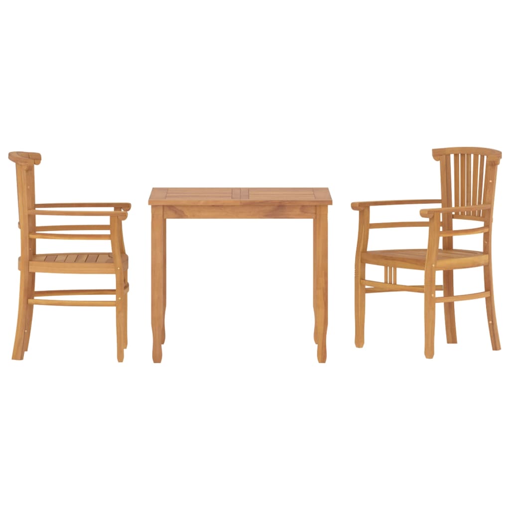 3 Piece Garden Dining Set Solid Wood Teak