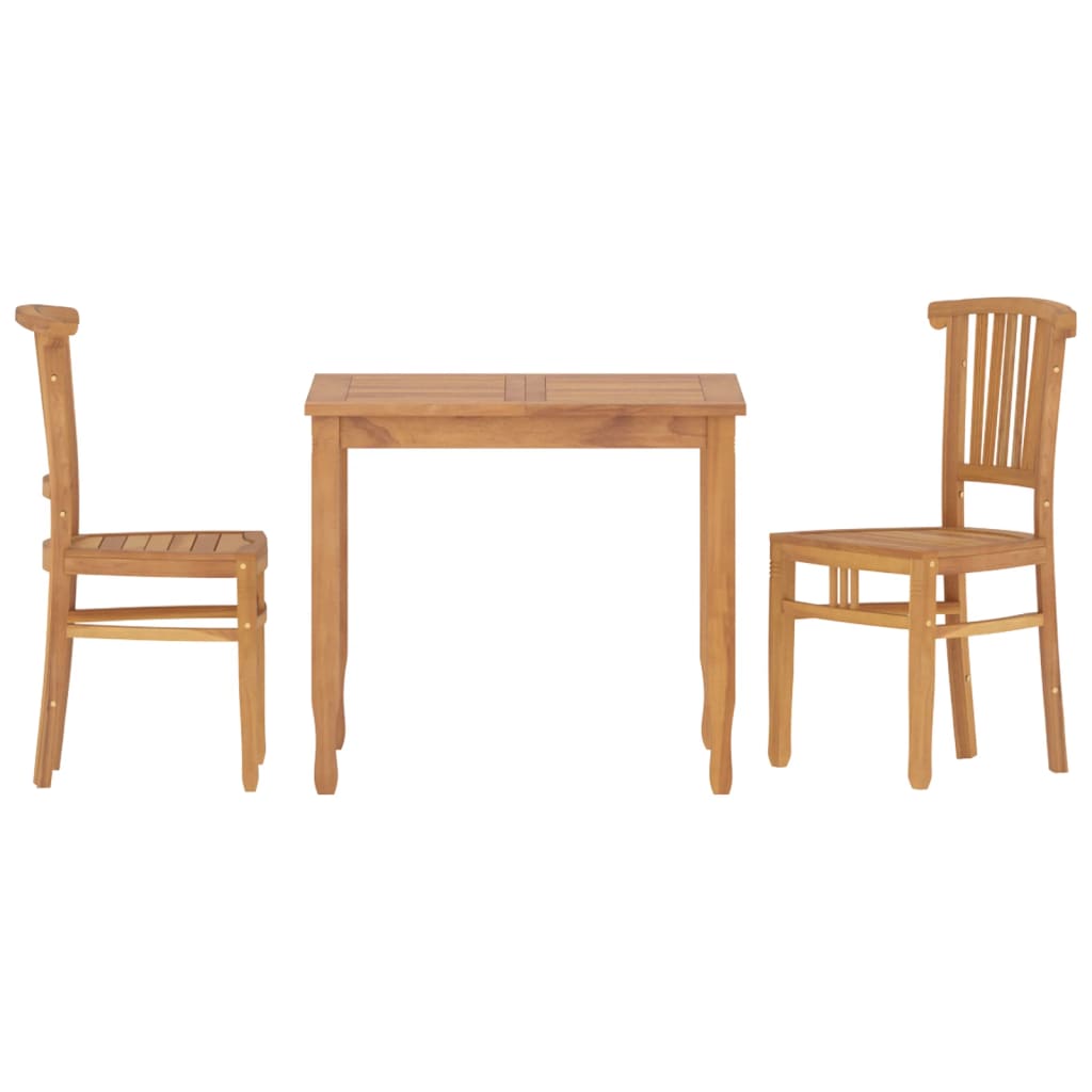 3 Piece Garden Dining Set Solid Wood Teak