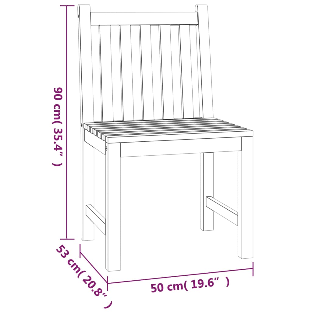 3 Piece Garden Dining Set Solid Wood Teak