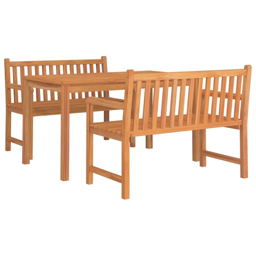 3 Piece Garden Dining Set Solid Wood Teak