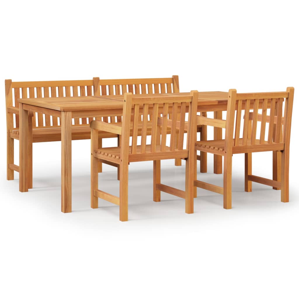 4 Piece Garden Dining Set Solid Wood Teak