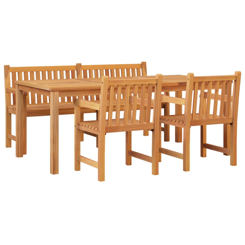 4 Piece Garden Dining Set Solid Wood Teak