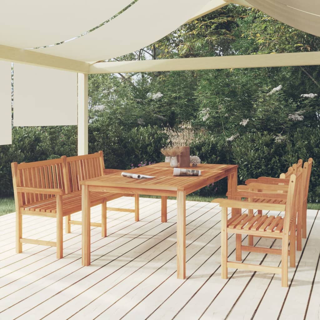 4 Piece Garden Dining Set Solid Wood Teak