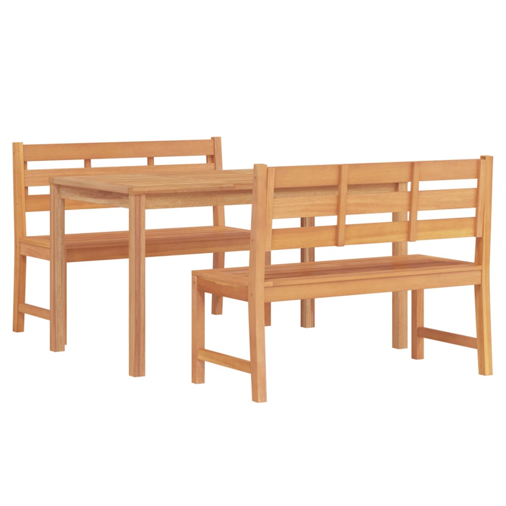 3 Piece Garden Dining Set Solid Wood Teak