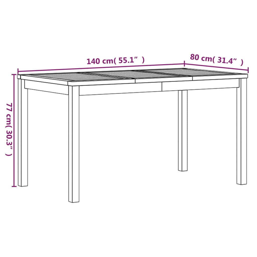 3 Piece Garden Dining Set Solid Wood Teak