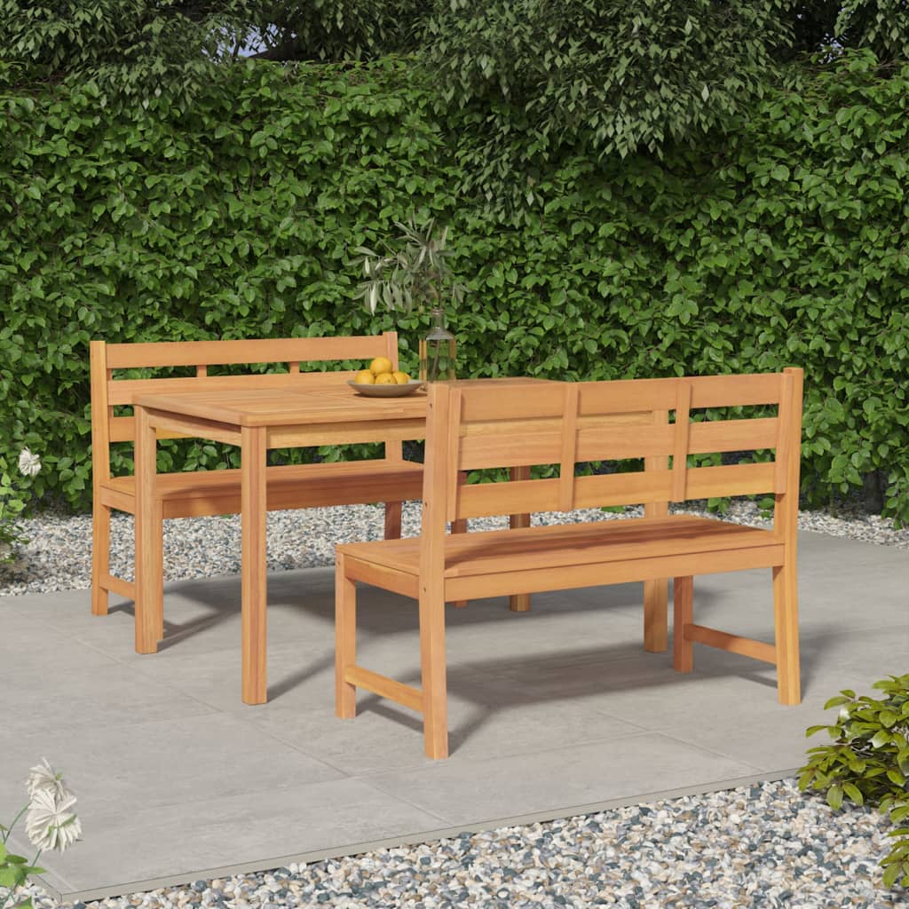 3 Piece Garden Dining Set Solid Wood Teak