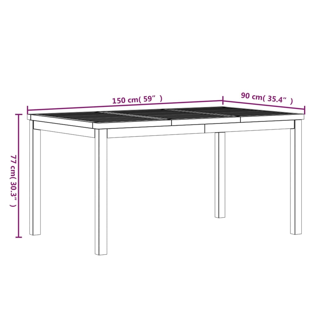 3 Piece Garden Dining Set Solid Wood Teak