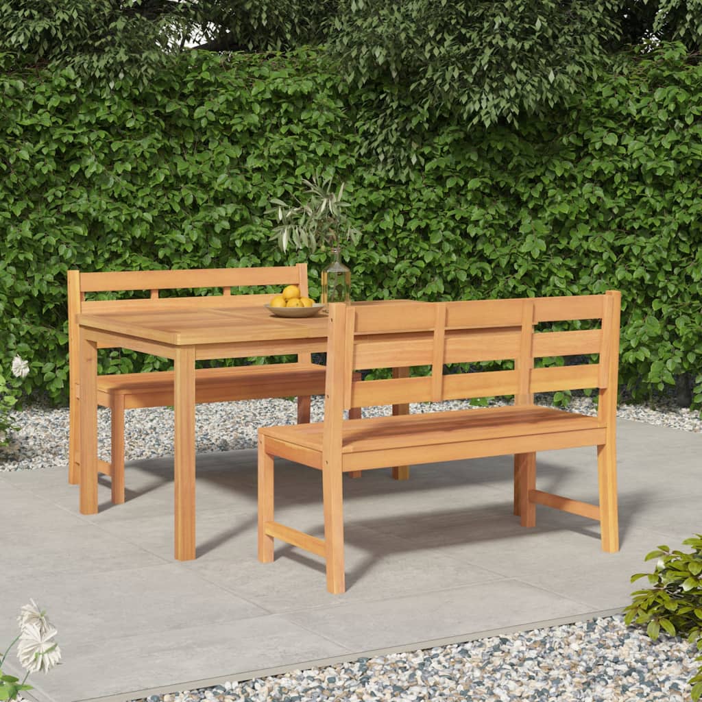 3 Piece Garden Dining Set Solid Wood Teak