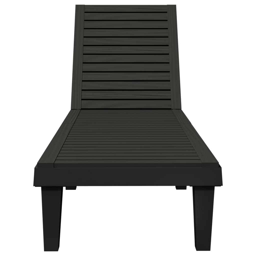 Sun Lounger Black 155x58x83 cm Polypropylene