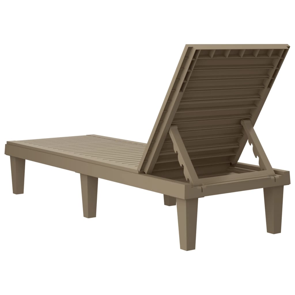 Sun Loungers 2 pcs Light Brown 155x58x83 cm Polypropylene